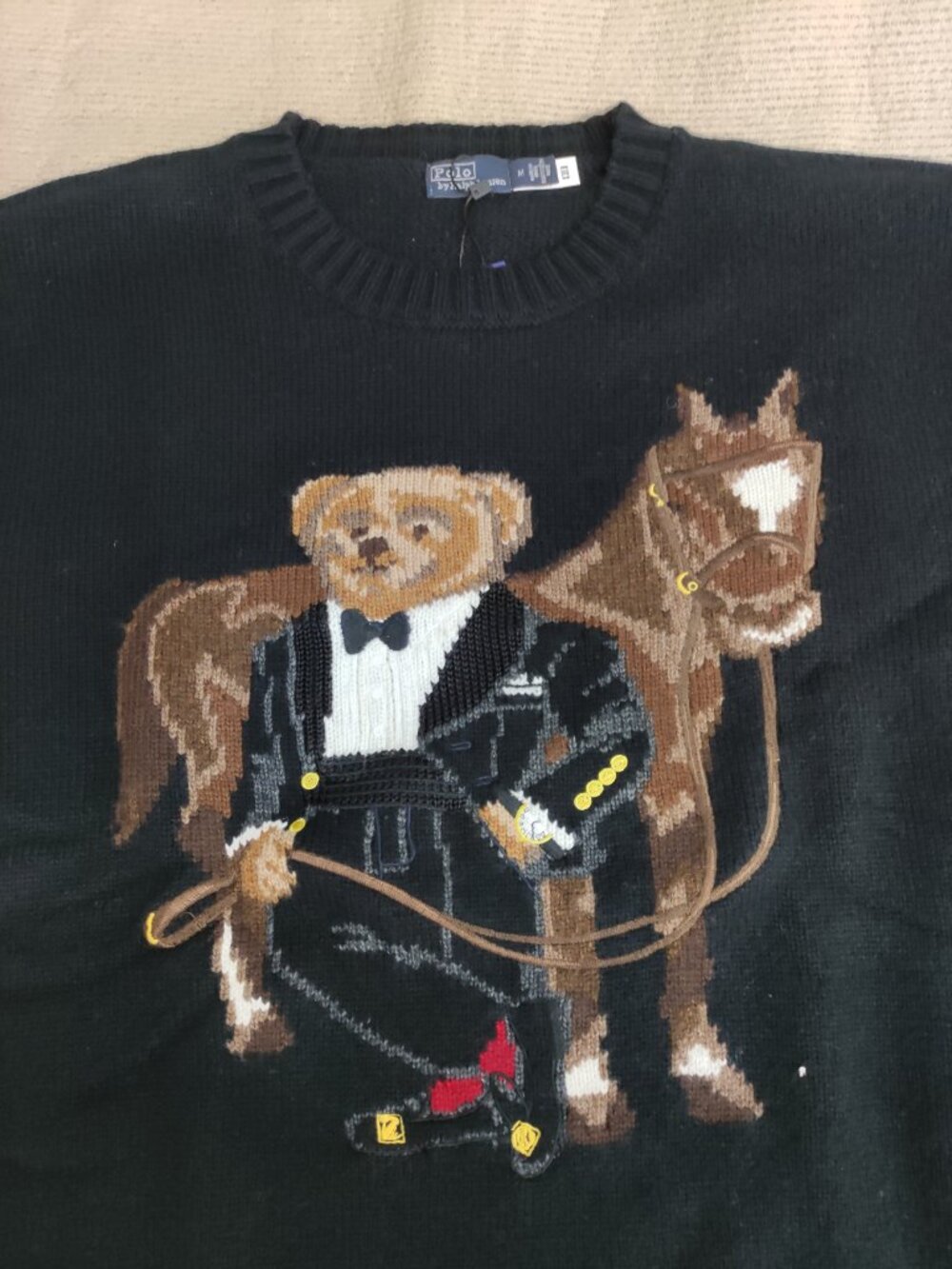 Polo Ralph Lauren Tuxedo Bear Horse Wool Crewneck Sweater - Picture 5 of 11